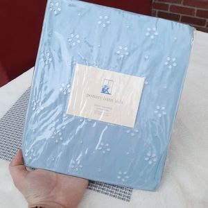 Pottery Barn Kids Eyelet Valance Tie Top Construction Baby Blue Nursery Gift